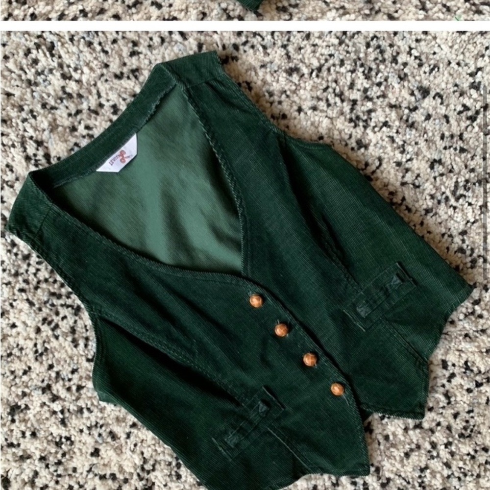 Levi’s Vintage Green Corduroy Vest with Wood Buttons